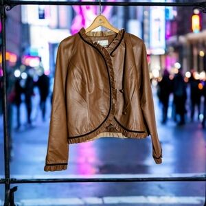 True Vintage Spiegel Sz 6  Brown Ruffled Women's Jacket